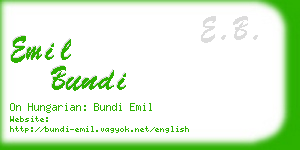 emil bundi business card